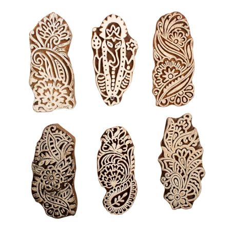 Set of 6 Piece New Mix Wooden Printing Block